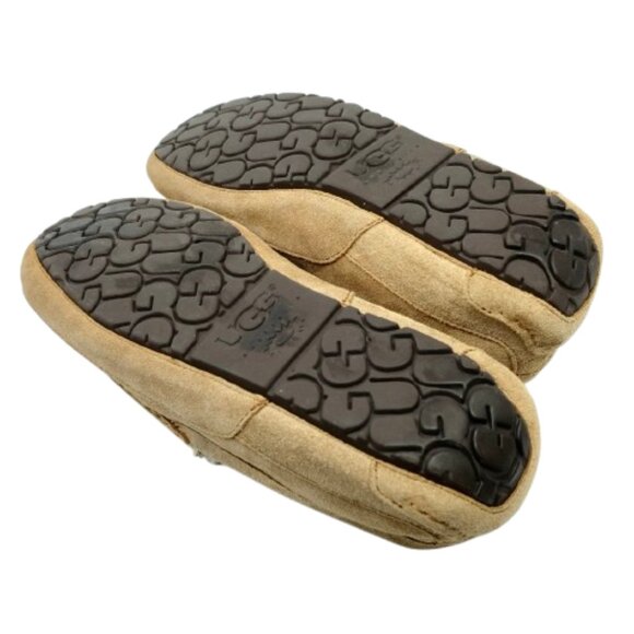 UGG~ASCOT~CHESTNUT SHEEPSKIN SHEARLING SUEDE MEN'S MOCCASIN SLIPPERS SIZE US 12 - Picture 5 of 7